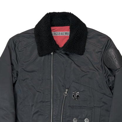 Dirk Bikkembergs Faux Fur Collar Pilot Jacket
