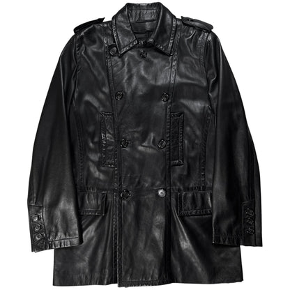 Gucci by Tom Ford Military Leather Peacoat - AW96