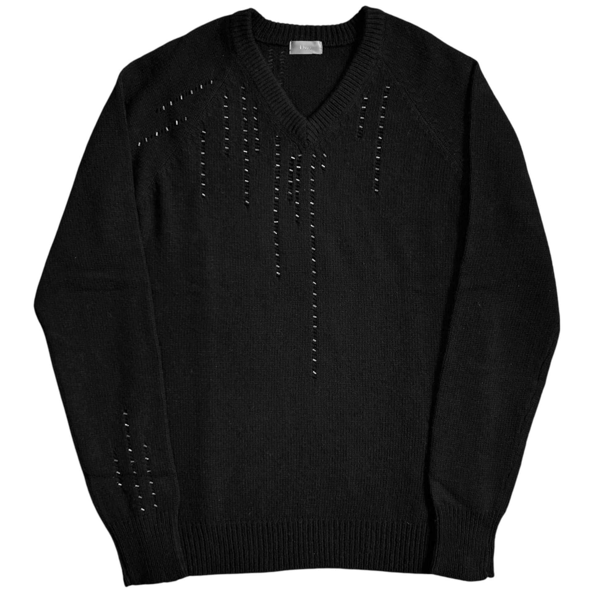 Dior Homme Embellished V-Neck Sweater - AW05 – Vertical Rags
