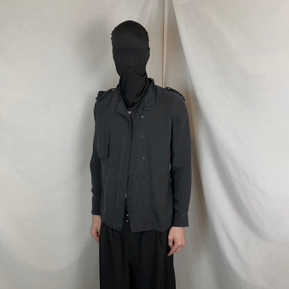 Kris Van Assche Chest Layered Military Strap Silk Shirt