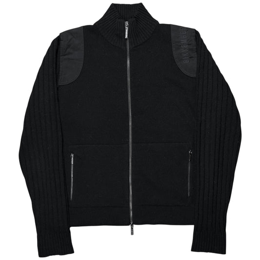 Dirk Bikkembergs Nylon Panel Zip Knit Sweater