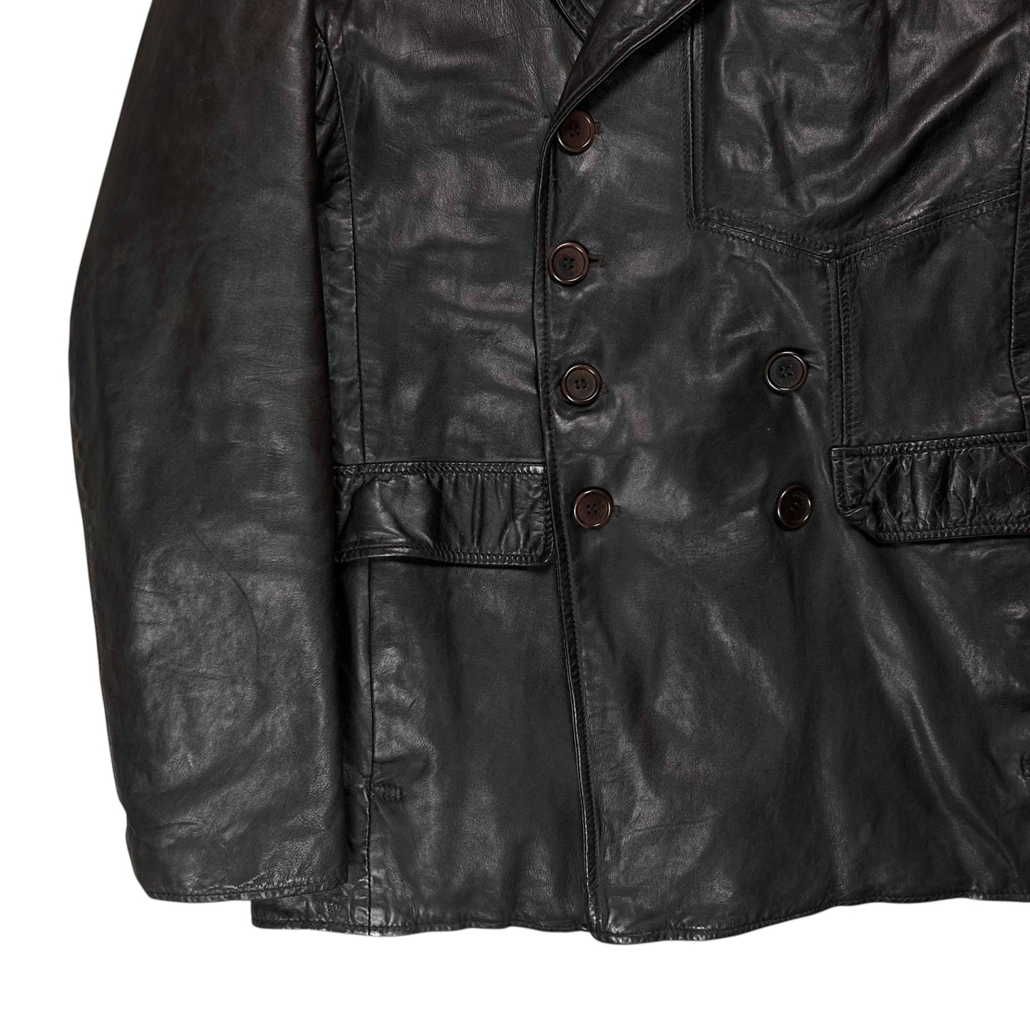 Dirk Bikkembergs Leather Caban Jacket