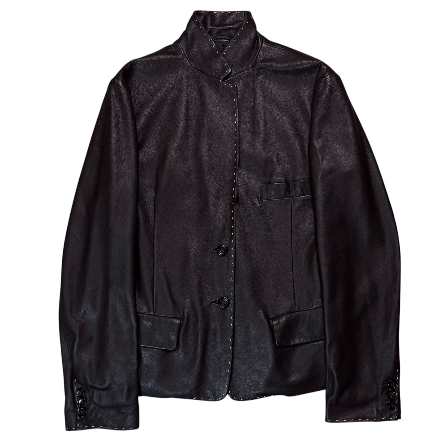 Jil Sander Contrast Stitch Leather Blazer - SS02