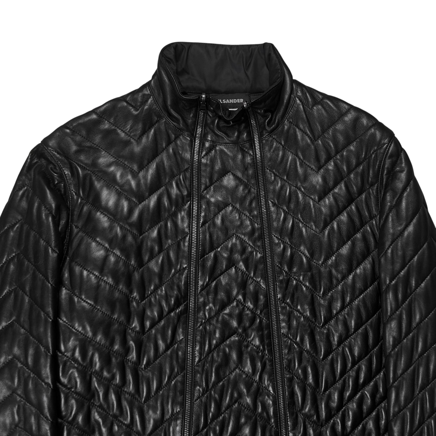 Jil Sander by Raf Simons Quilted Dual Zip Leather Jacket - AW07