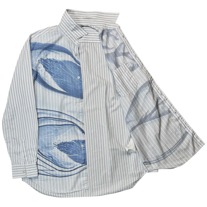 Comme des Garcons Shirt Airbrush Print Striped Shirt