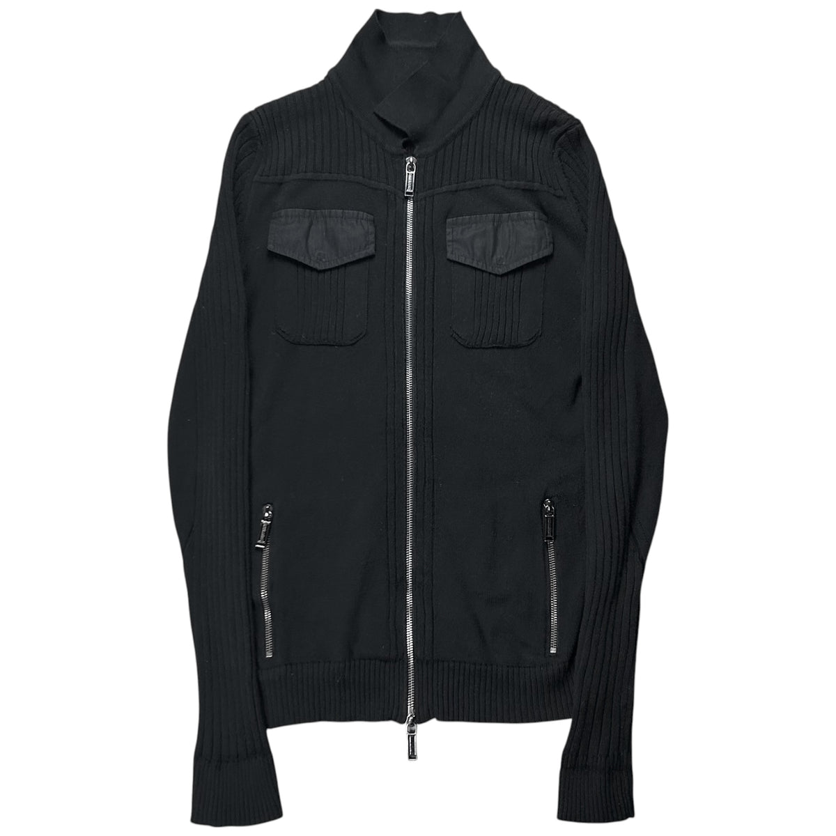 Dirk Bikkembergs Multi Zip Cargo Rib Knit Sweater - SS08