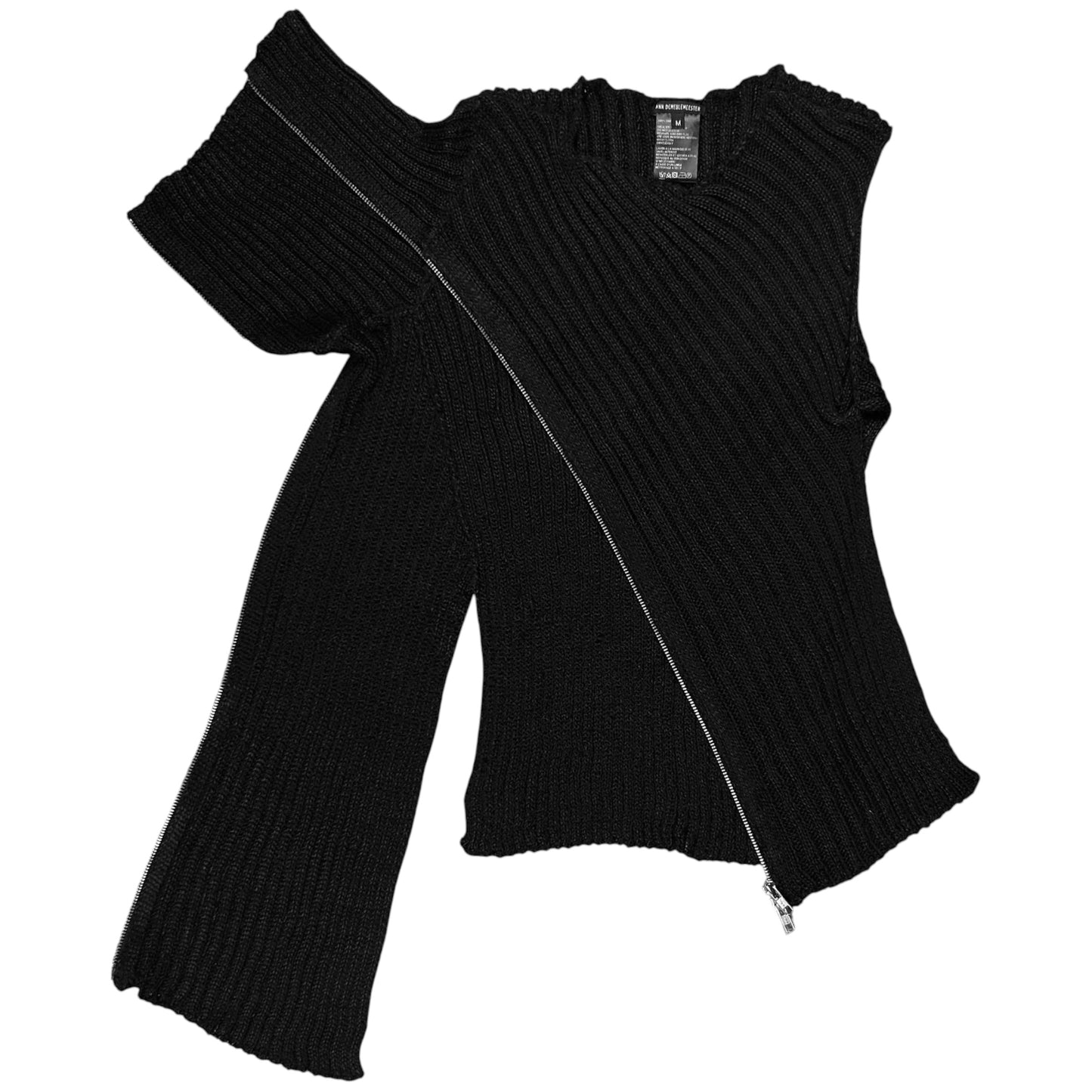 Ann Demeulemeester Asymmetric Zip Knit Top - AW12