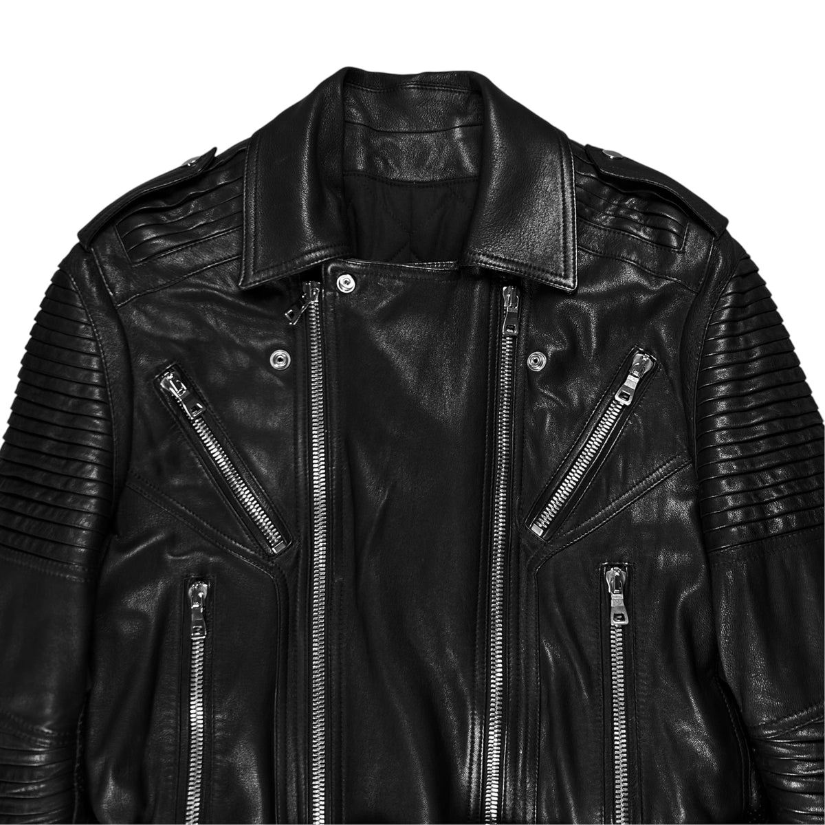 Balmain by Olivier Rousteing Belted Multi Zip Leather Field Sample Jacket - AW18