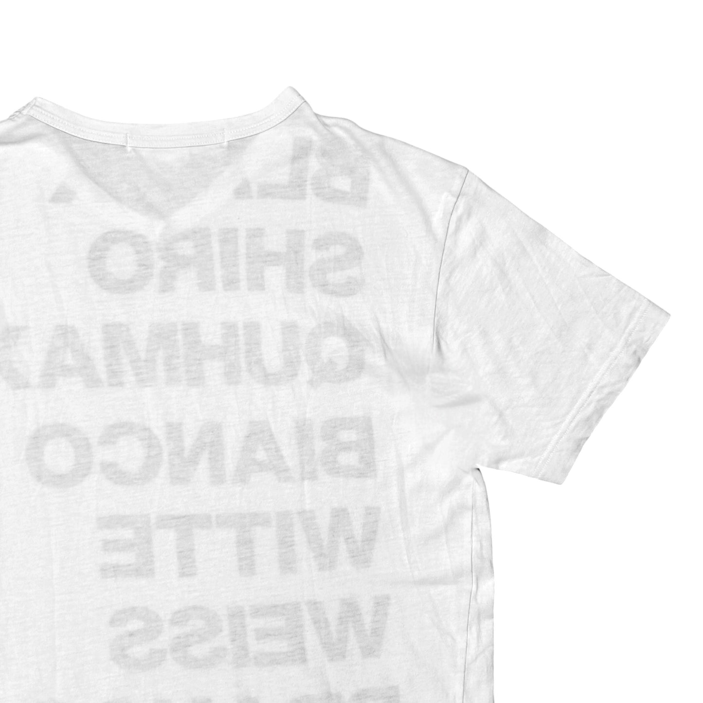 Comme des Garcons Shirt Bianco Reversed Print T-Shirt