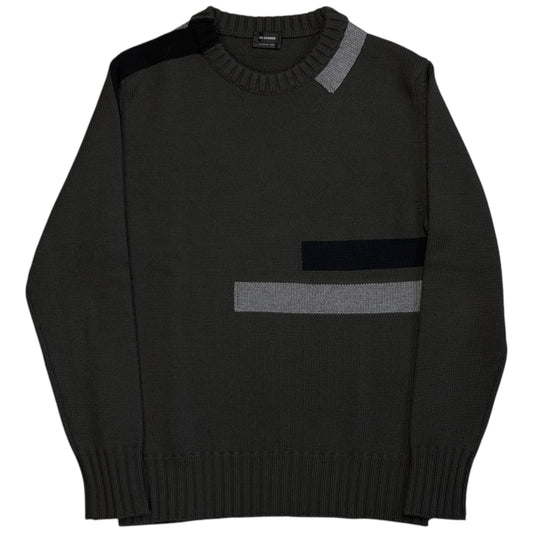 Jil Sander Gemoetric Intarsia Stripe Knit Sweater - AW16