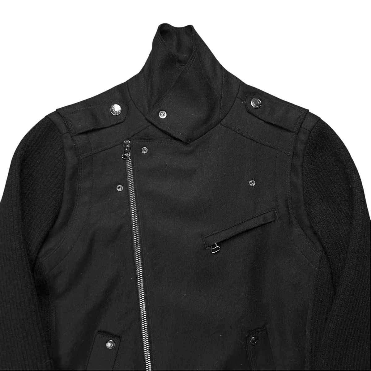 Pierre Balmain Rib Sleeve Wool Perfecto Jacket - AW10