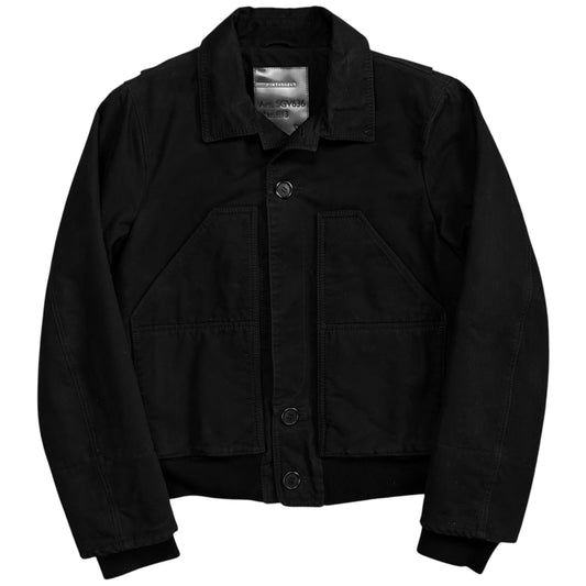 Prada Layered Panel Pocket Moleskin Bomber Jacket