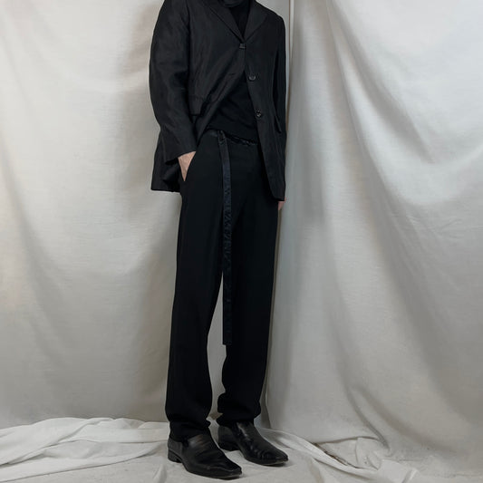 Ann Demeulemeester Dual Waistband Bondage Belt Trousers - AW04