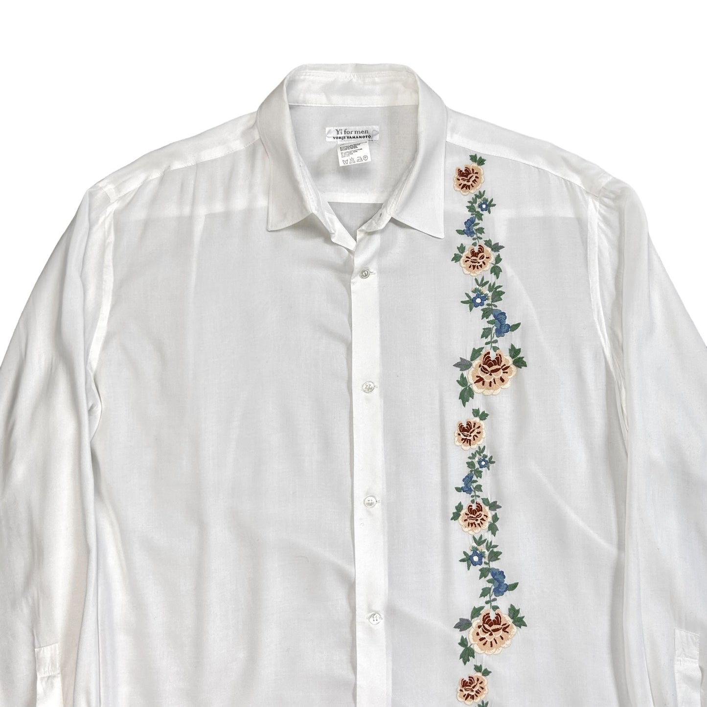 Y‘s Yohji Yamamoto Flower Embroidered Rayon Shirt