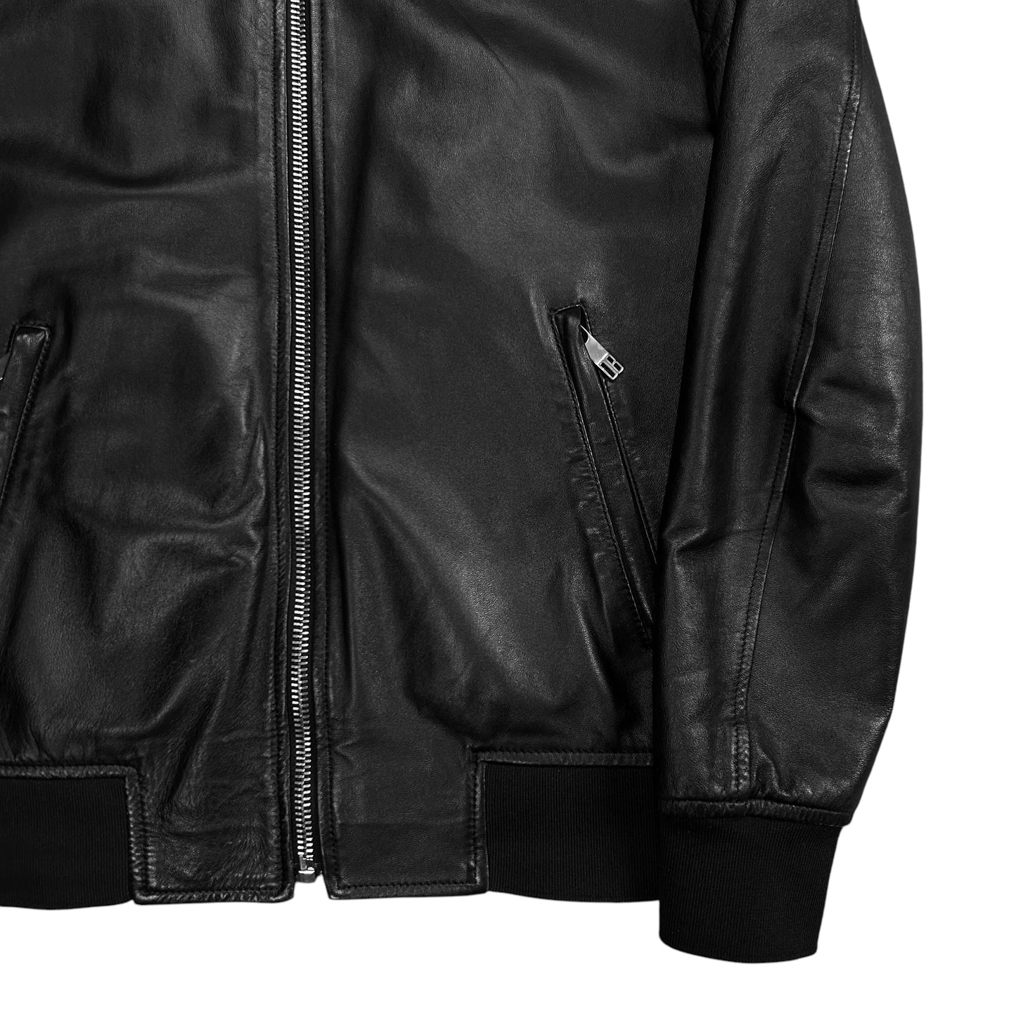 Dirk Bikkembergs Lamb Leather Bomber Jacket