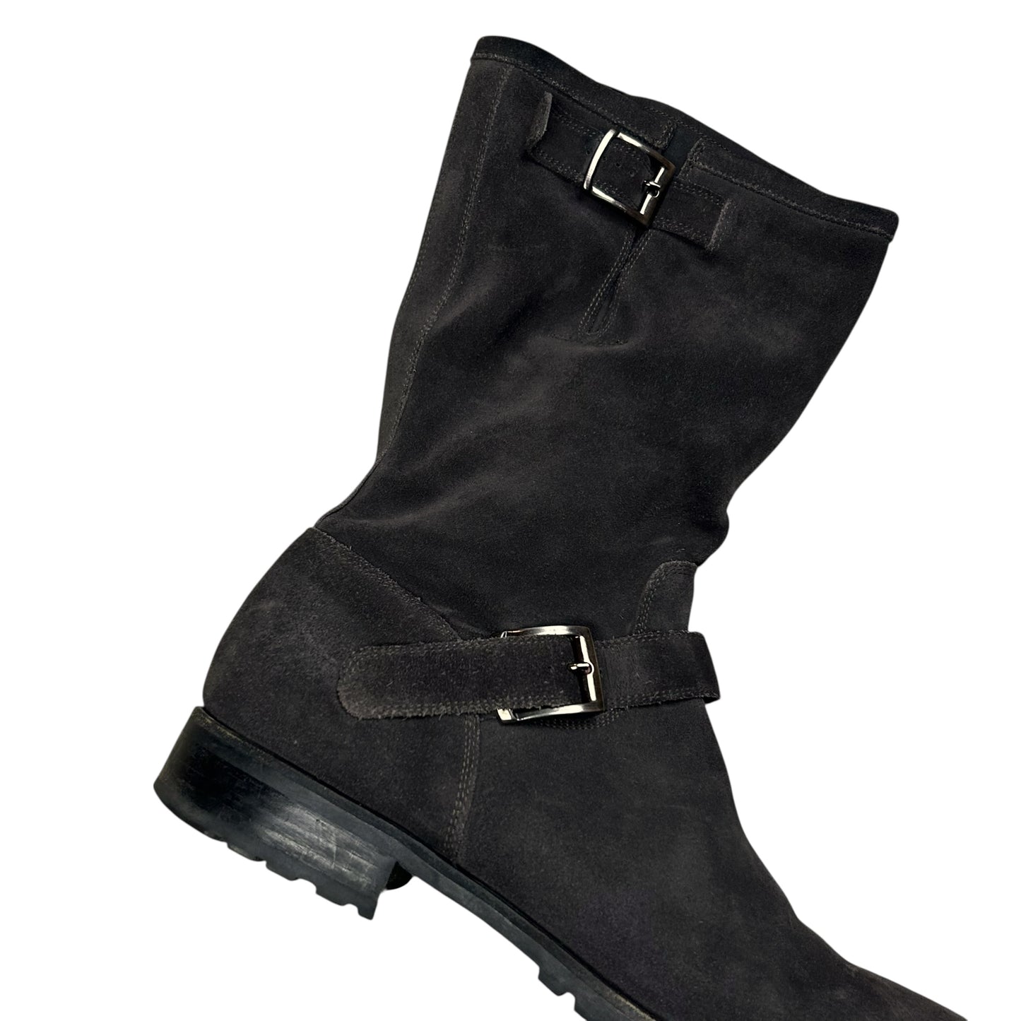 Jil Sander Dual Belted Suede Biker Boots - AW07