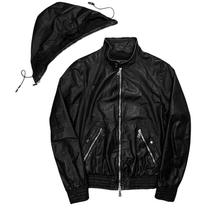 Gucci by Tom Ford Zip Hood Leather Jacket