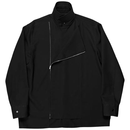 Jil Sander Asymmetric Zip Gabardine Shirt - AW22