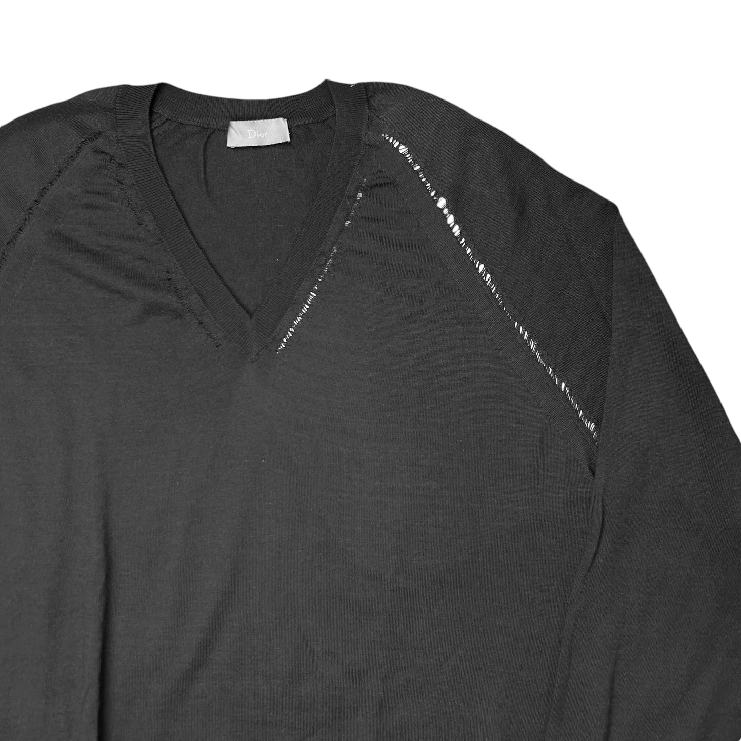 Dior Homme Distressed V-Neck Sweater - AW09