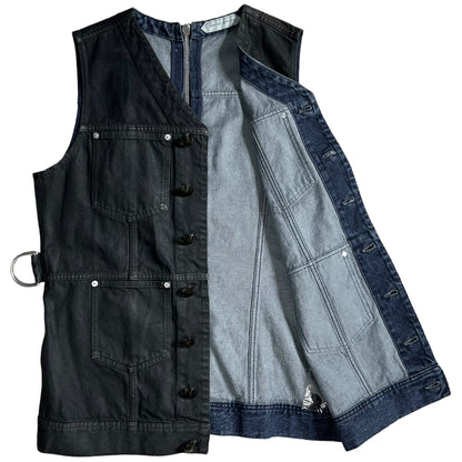 Namacheko Biker Back Zip Denim Vest - AW21