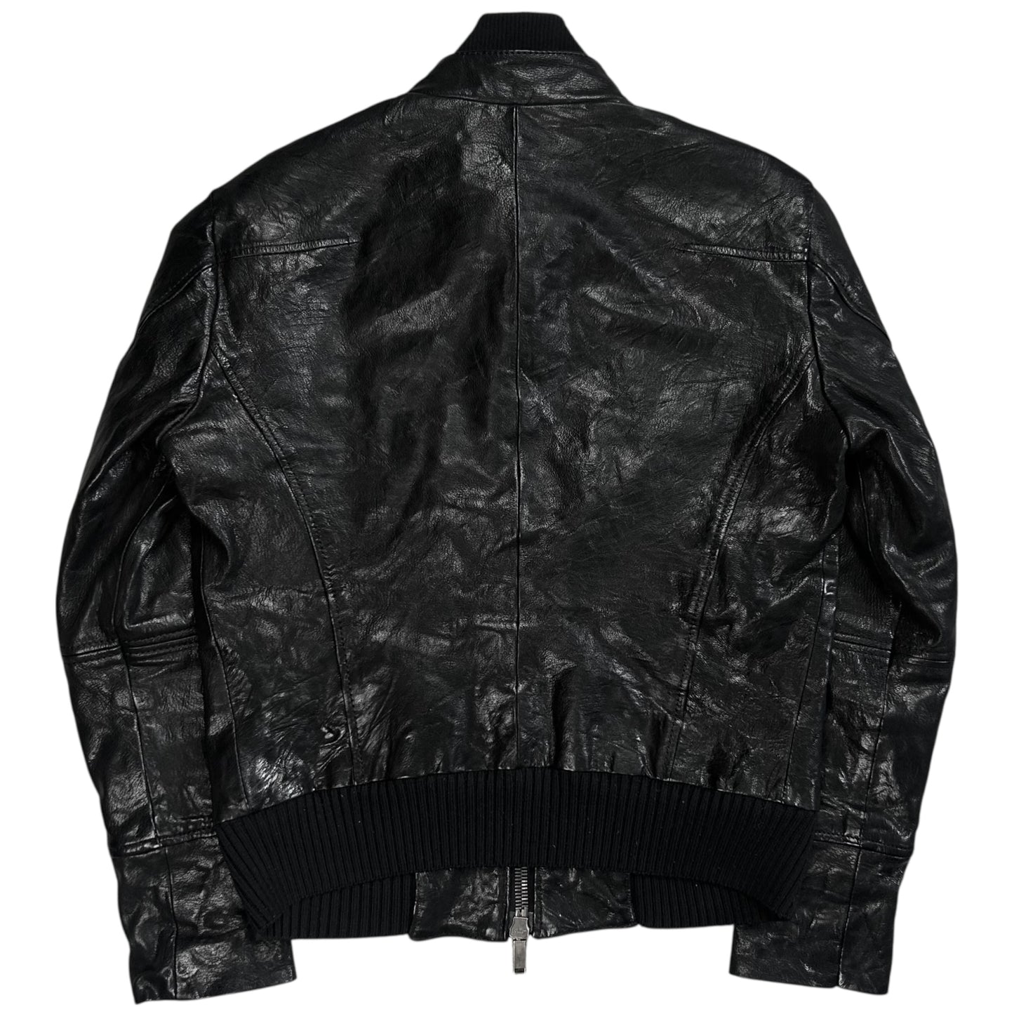 Dirk Bikkembergs Waxed Leather Bomber Jacket