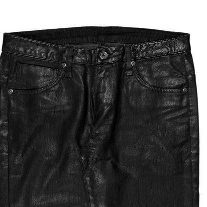 Dirk Bikkembergs Leather Waist Waxed Jeans - AW08
