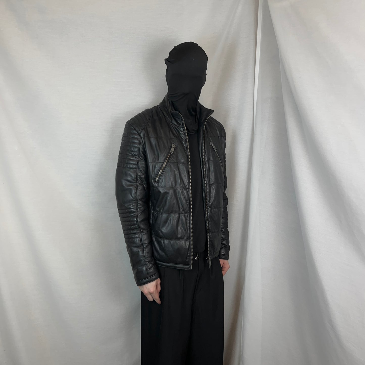 Dirk Bikkembergs Quilted Chest Zip Moto Jacket - AW08