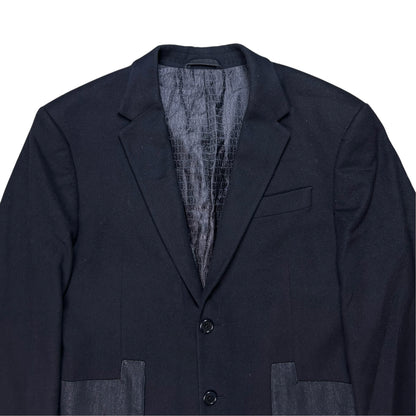Dirk Bikkembergs Deconstructed Denim Pocket Cashmere Blazer - AW01