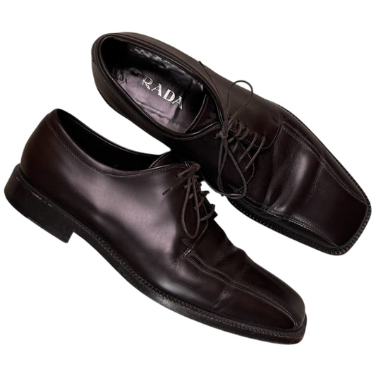 Prada Contrast Stitch Square Derbies