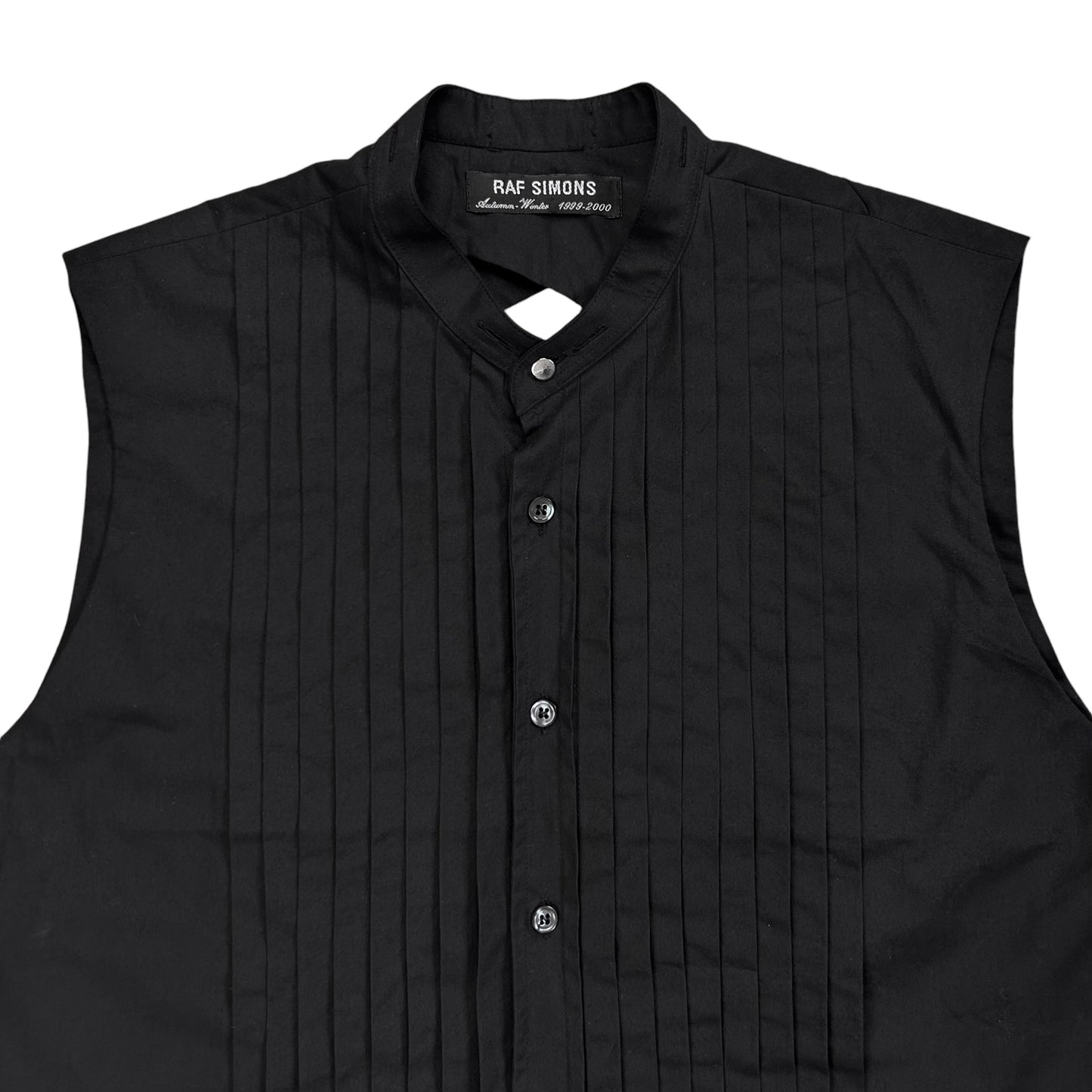 Raf Simons Sleeveless Pleated Open Back Shirt - AW99