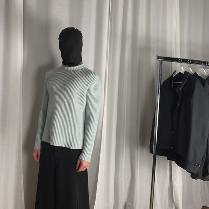 Jil Sander Double Layered Mockneck Silk Cashmere Sweater - SS12