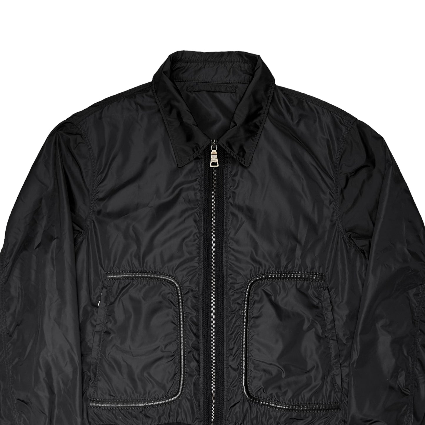 Prada Leather Piped Pockets Work Jacket - SS10