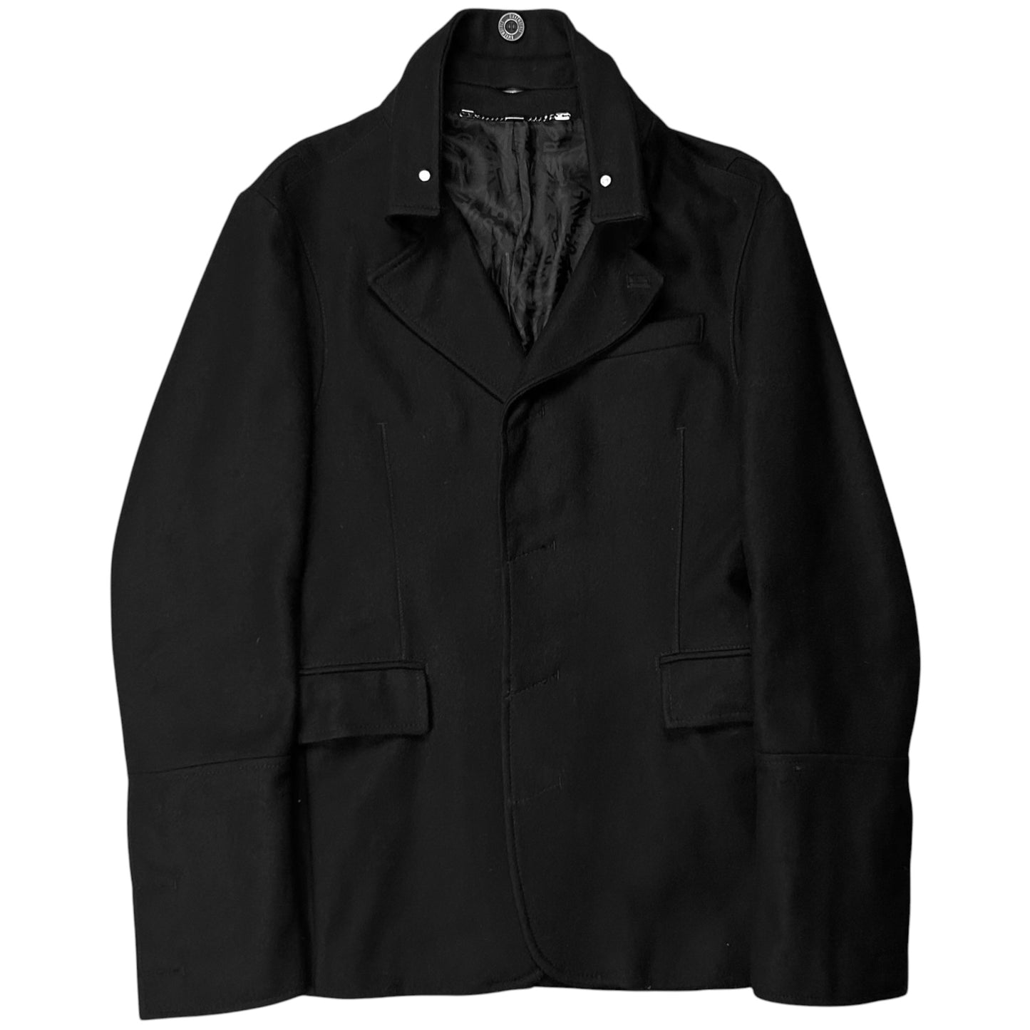 Dirk Bikkembergs Twisted Stud Collar Wool Jacket - AW09