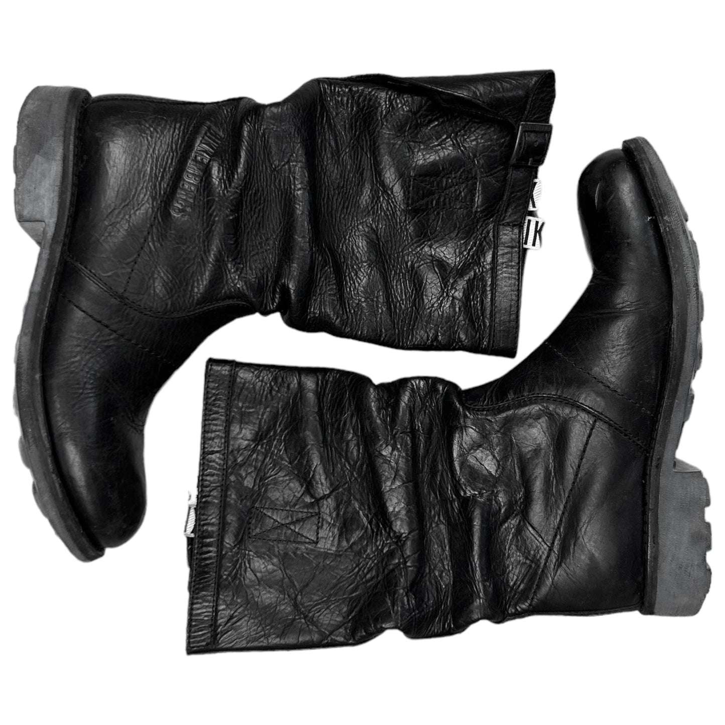 Dirk Bikkembergs Buckled Grain Leather Tall Boots