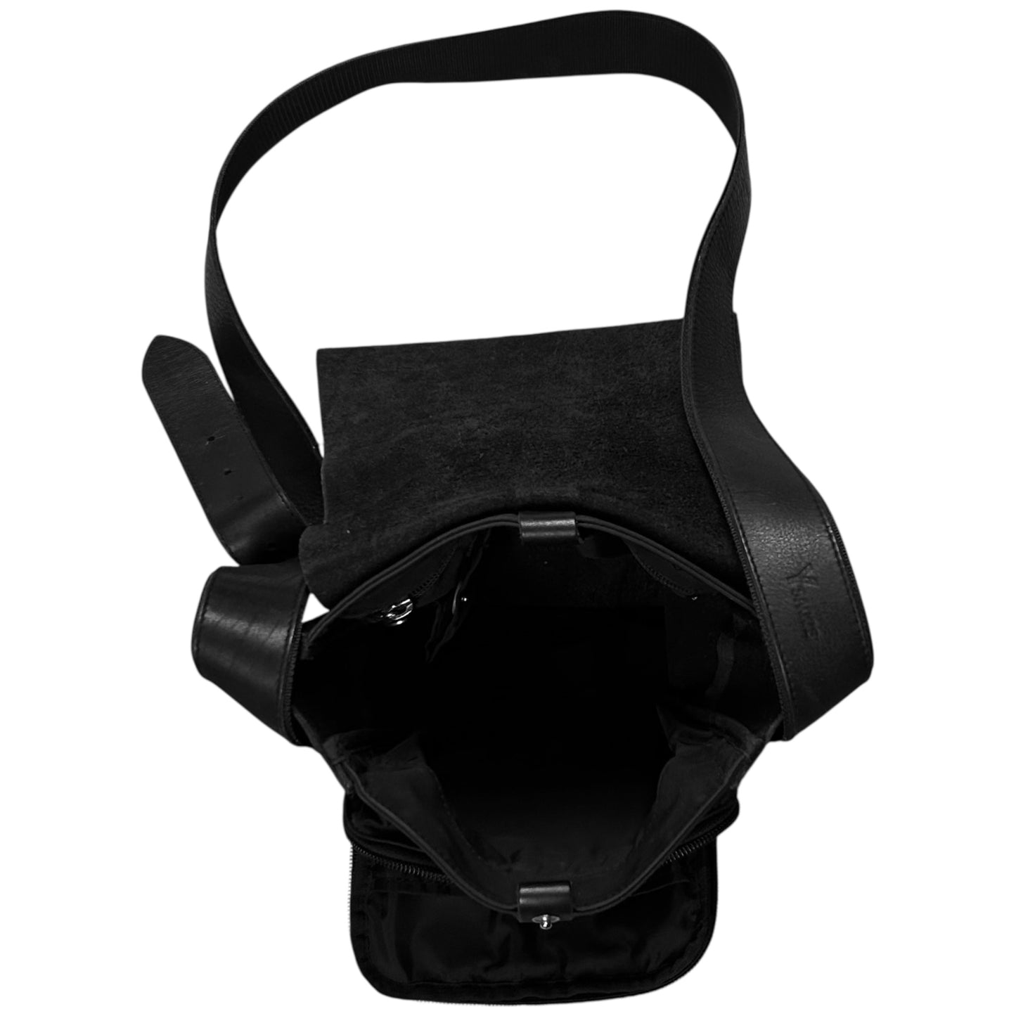 Y'Saccs Yohji Yamamoto Leather Flap Nylon Bag