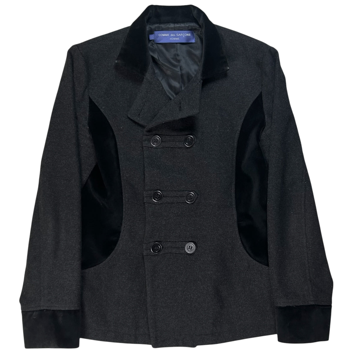 Comme des Garcons Homme Velour Appliqué Officer Jacket - SS06