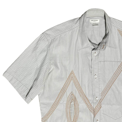 Dries Van Noten Embroidered Pocket Patch Stripe Shirt