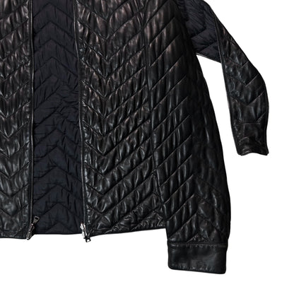 Jil Sander by Raf Simons Quilted Dual Zip Leather Jacket - AW07
