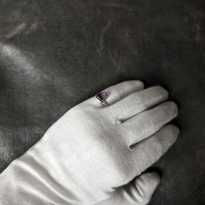 Pentagon Amethyst Stone Ring