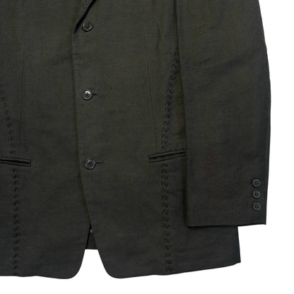 Y‘s by Yohji Yamamoto Staple Embroidery Hemp Blazer - SS99