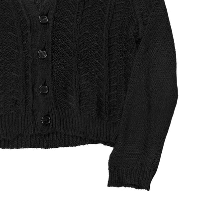 Ann Demeulemeester Cropped Linen Knit Cardigan - AW13