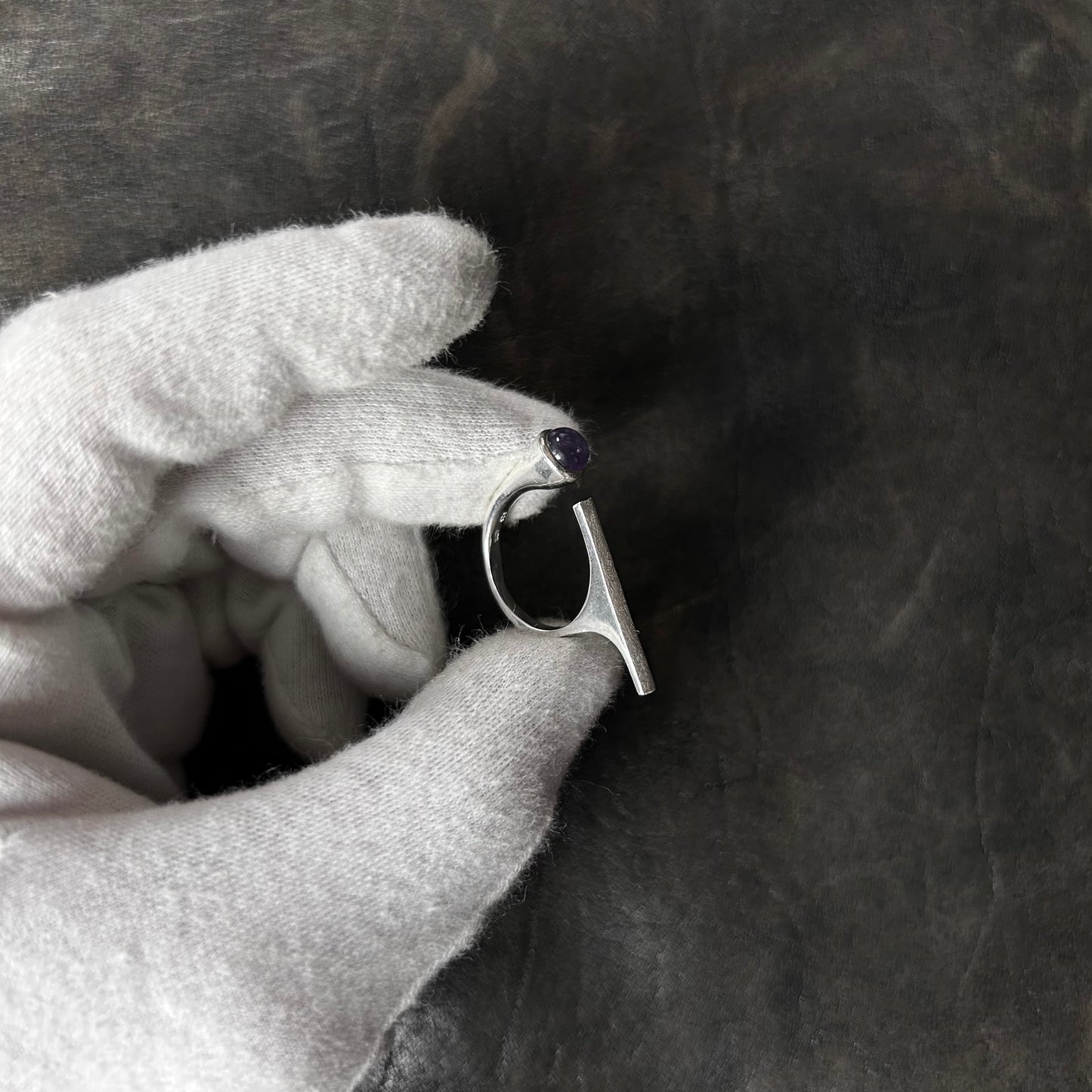 Horn Amethyst Stone Ring