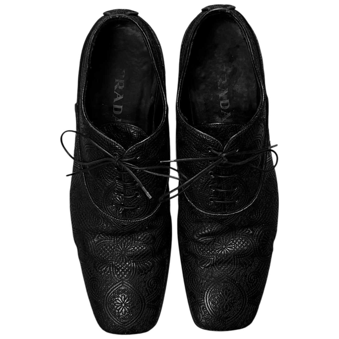 Prada Squared Floral Texture Derbies