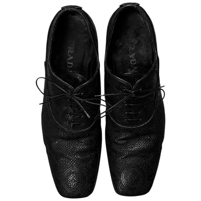 Prada Squared Floral Texture Derbies