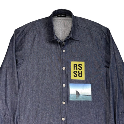 Raf Simons Shark Print RS Denim Shirt - SS15