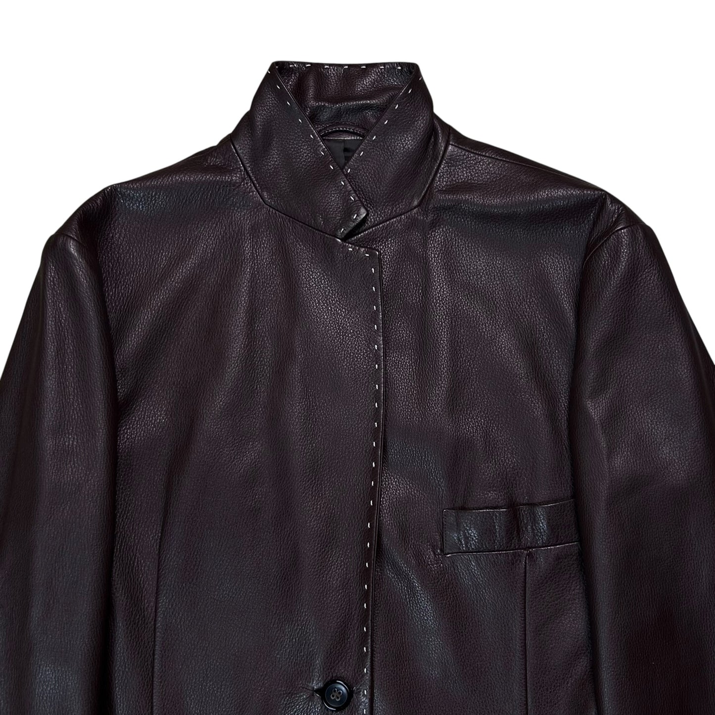 Jil Sander Contrast Stitch Leather Blazer - SS02