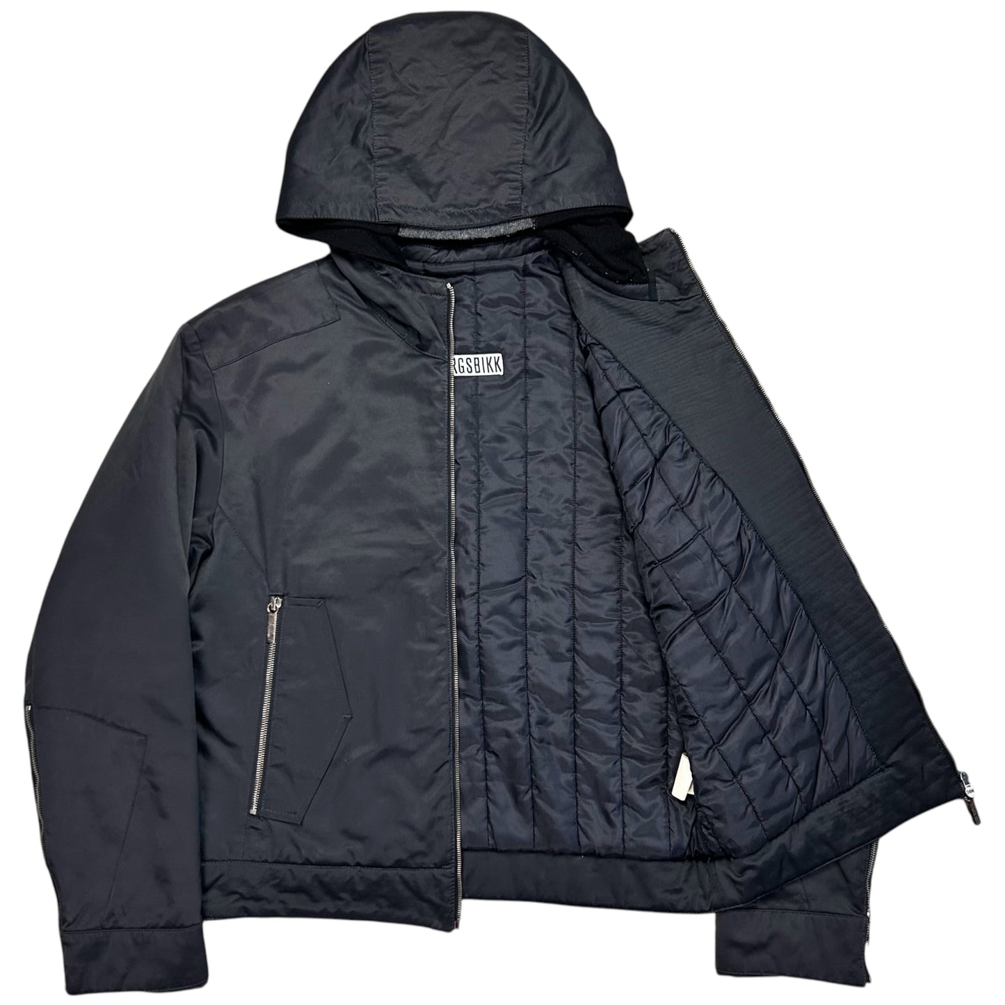 Dirk Bikkembergs Waxed Double Hooded Zip Jacket