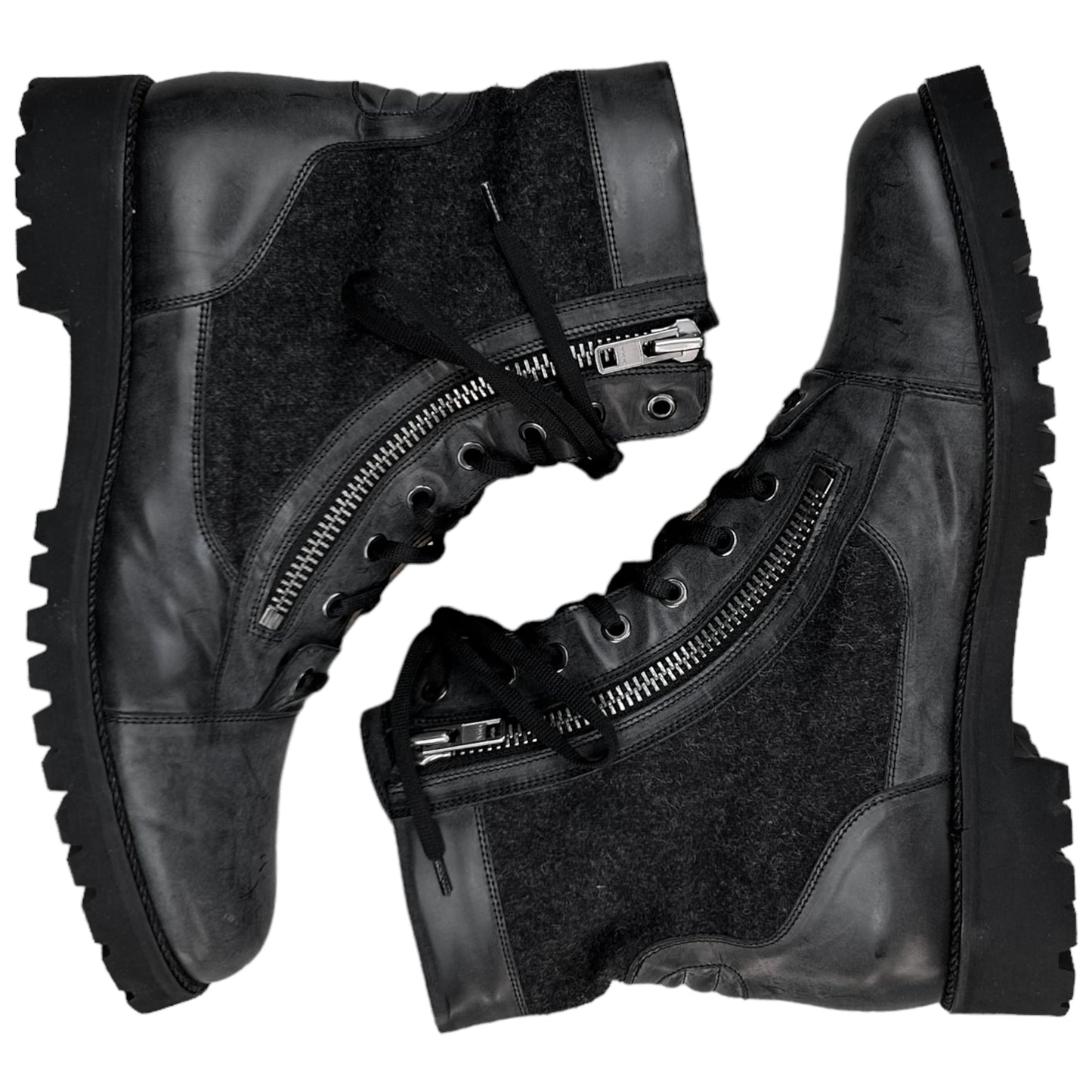 Maison Martin Margiela Double Zip Combat Boots