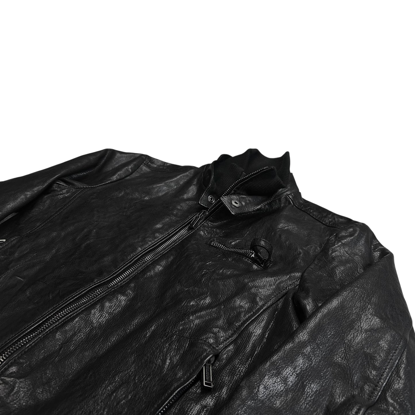 Dirk Bikkembergs Waxed Leather Bomber Jacket