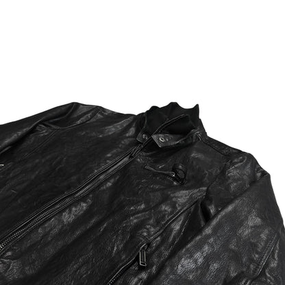 Dirk Bikkembergs Waxed Leather Bomber Jacket